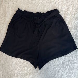 Torrid Self Tie Paperbag Waist Black Shorts
